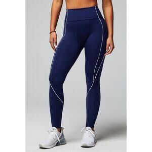 Fabletics Women's Deep Navy Anywhere Motion365+ High-Waisted Piped Leggings - S